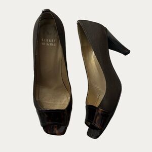 Vintage Stuart Weitzman Brown Slingback Pumps Size 7 – Patent Tortoise Detail